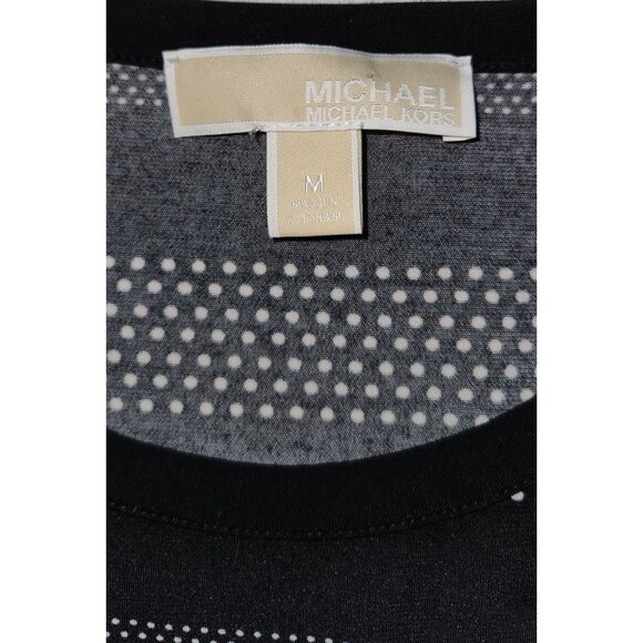 Michael Kors Womens Black & White Striped Polka Dot Dress Size Medium - Picture 3 of 7